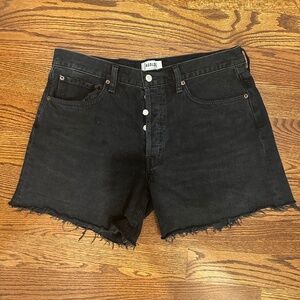 Agolde Parker Long black jean shorts, size 32